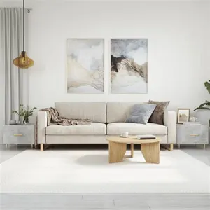 vidaXL Tables basses 2 pcs gris béton 50x50x40 cm bois d'ingénierie pas cher