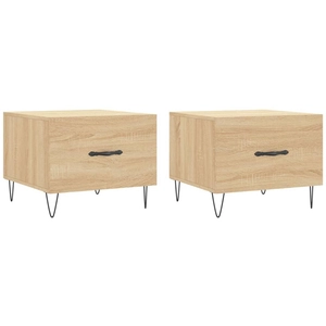 vidaXL Tables basses 2 pcs chêne sonoma 50x50x40 cm bois d'ingénierie pas cher