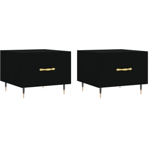 vidaXL Tables basses 2 pcs noir 50x50x40 cm bois d'ingénierie pas cher