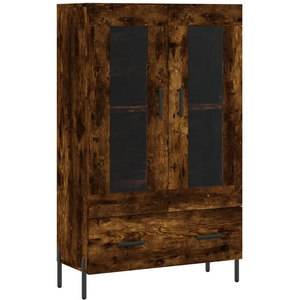 vidaXL Buffet haut chêne fumé 69,5x31x115 cm bois d'ingénierie pas cher