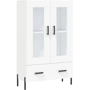 vidaXL Buffet haut blanc 69,5x31x115 cm bois d'ingénierie pas cher
