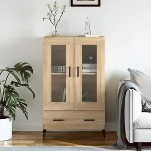 vidaXL Buffet haut chêne sonoma 69,5x31x115 cm bois d'ingénierie pas cher