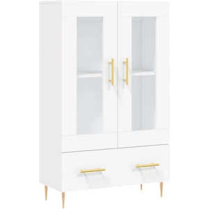 vidaXL Buffet haut blanc 69,5x31x115 cm bois d'ingénierie pas cher
