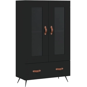 vidaXL Buffet haut noir 69,5x31x115 cm bois d'ingénierie pas cher