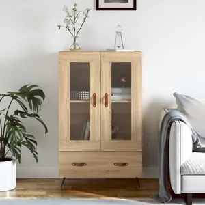 vidaXL Buffet haut chêne sonoma 69,5x31x115 cm bois d'ingénierie pas cher