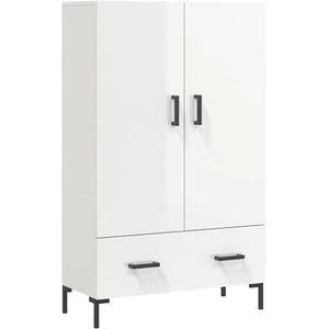 vidaXL Buffet haut blanc brillant 69,5x31x115 cm bois d'ingénierie pas cher