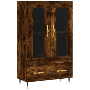 vidaXL Buffet haut chêne fumé 69,5x31x115 cm bois d'ingénierie pas cher