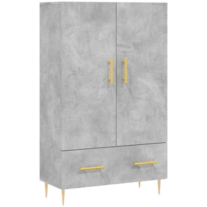 vidaXL Buffet haut gris béton 69,5x31x115 cm bois d'ingénierie pas cher