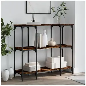 Comparateur de prix : vidaXL Table console chêne fumé 102x35x90 cm bois d'ingénierie