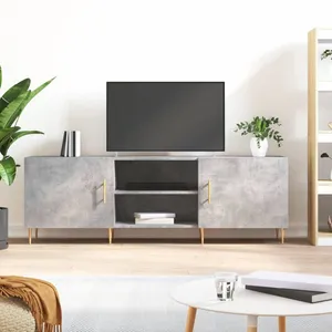 vidaXL Meuble TV gris béton 150x30x50 cm bois d'ingénierie pas cher