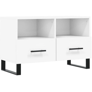 vidaXL Meuble TV Blanc 80x36x50 cm Bois d'ingénierie pas cher