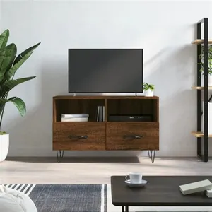vidaXL Meuble TV Chêne marron 80x36x50 cm Bois d'ingénierie pas cher