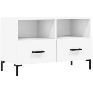 vidaXL Meuble TV Blanc 80x36x50 cm Bois d'ingénierie pas cher
