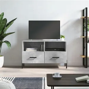 Comparateur de prix : vidaXL Meuble TV Gris béton 80x36x50 cm Bois d'ingénierie