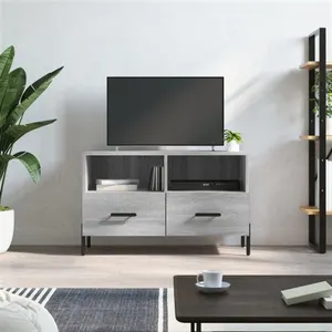 vidaXL Meuble TV Sonoma gris 80x36x50 cm Bois d'ingénierie pas cher
