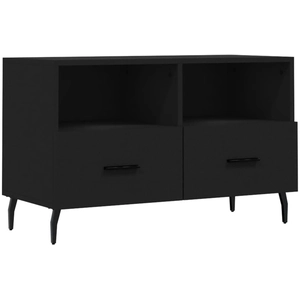 vidaXL Meuble TV Noir 80x36x50 cm Bois d'ingénierie pas cher