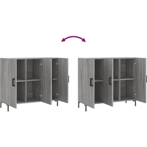 vidaXL Buffet sonoma gris 90x34x80 cm bois d'ingénierie pas cher