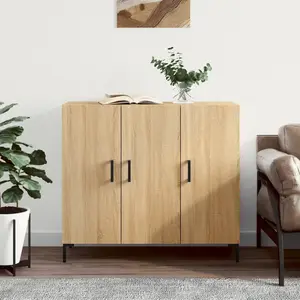 vidaXL Buffet chêne sonoma 90x34x80 cm bois d'ingénierie pas cher
