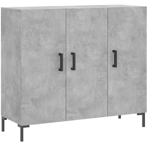 vidaXL Buffet gris béton 90x34x80 cm bois d'ingénierie pas cher