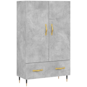 vidaXL Buffet haut gris béton 69,5x31x115 cm bois d'ingénierie pas cher