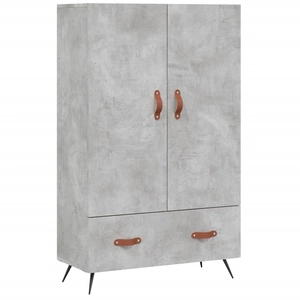 vidaXL Buffet haut gris béton 69,5x31x115 cm bois d'ingénierie pas cher