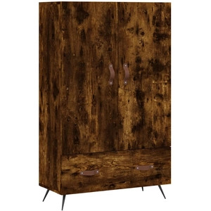 vidaXL Buffet haut chêne fumé 69,5x31x115 cm bois d'ingénierie pas cher