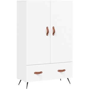 vidaXL Buffet haut blanc 69,5x31x115 cm bois d'ingénierie pas cher