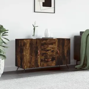 vidaXL Buffet chêne fumé 100x36x60 cm bois d'ingénierie pas cher