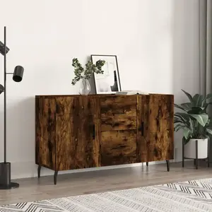 vidaXL Buffet chêne fumé 100x36x60 cm bois d'ingénierie pas cher