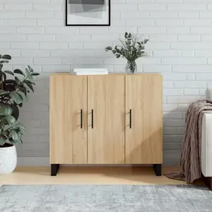 vidaXL Buffet chêne sonoma 90x34x80 cm bois d'ingénierie pas cher