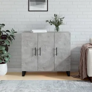 Comparateur de prix : vidaXL Buffet gris béton 90x34x80 cm bois d'ingénierie