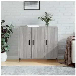vidaXL Buffet sonoma gris 90x34x80 cm bois d'ingénierie pas cher