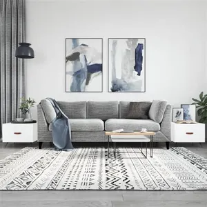 vidaXL Tables basses 2 pcs blanc 50x50x40 cm bois d'ingénierie pas cher