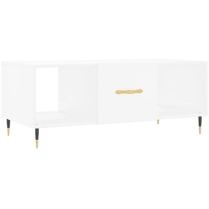 vidaXL Table basse blanc 102x50x40 cm bois d'ingénierie pas cher