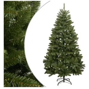 vidaXL Sapin de Noël artificiel à charnières avec support vert 300 cm pas cher