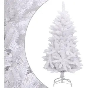 vidaXL Sapin de Noël artificiel à charnières avec support blanc 150 cm pas cher