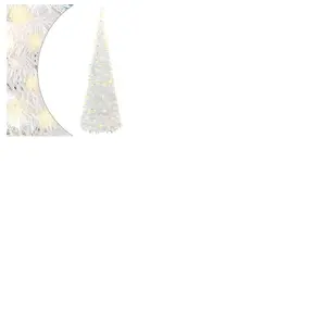 vidaXL Sapin de Noël artificiel escamotable 200 LED blanc 210 cm pas cher