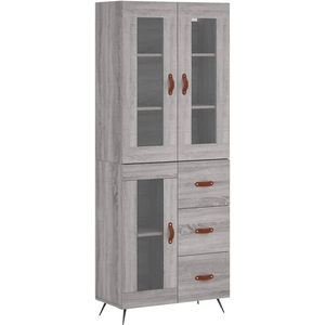 vidaXL Buffet haut Sonoma gris 69,5x34x180 cm Bois d'ingénierie pas cher