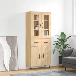 vidaXL Buffet haut Chêne sonoma 69,5x34x180 cm Bois d'ingénierie pas cher
