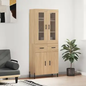 vidaXL Buffet haut Chêne sonoma 69,5x34x180 cm Bois d'ingénierie pas cher