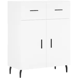 vidaXL Buffet haut Blanc 69,5x34x180 cm Bois d'ingénierie pas cher