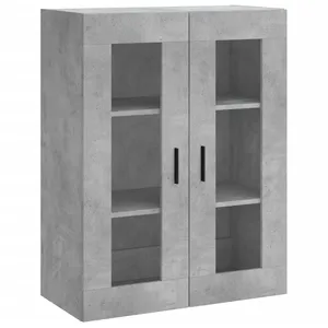 vidaXL Buffet haut Gris béton 69,5x34x180 cm Bois d'ingénierie pas cher