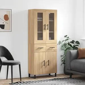 vidaXL Buffet haut Chêne sonoma 69,5x34x180 cm Bois d'ingénierie pas cher