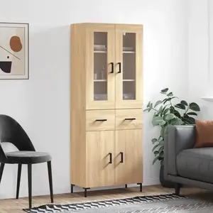 vidaXL Buffet haut Chêne sonoma 69,5x34x180 cm Bois d'ingénierie pas cher