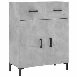 vidaXL Buffet haut Gris béton 69,5x34x180 cm Bois d'ingénierie pas cher