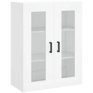 vidaXL Buffet haut Blanc 69,5x34x180 cm Bois d'ingénierie pas cher