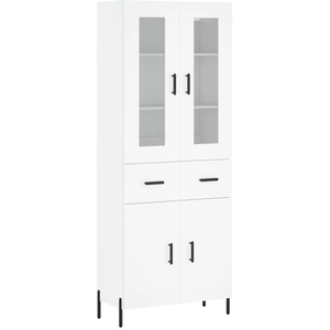 vidaXL Buffet haut Blanc 69,5x34x180 cm Bois d'ingénierie pas cher