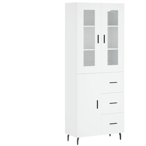 vidaXL Buffet haut Blanc 69,5x34x180 cm Bois d'ingénierie