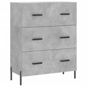 vidaXL Buffet haut Gris béton 69,5x34x180 cm Bois d'ingénierie pas cher
