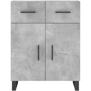 vidaXL Buffet haut Gris béton 69,5x34x180 cm Bois d'ingénierie pas cher